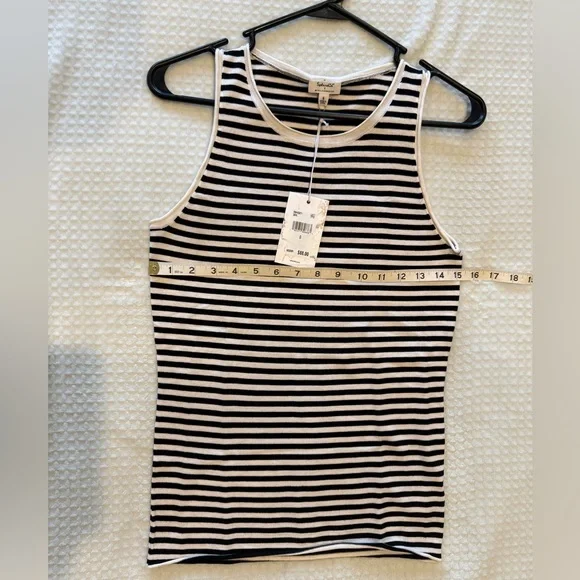 Splendid x Cella Jane Black & Snow Stripe Sweater Tank NWT Size Small - Picture 6 of 8